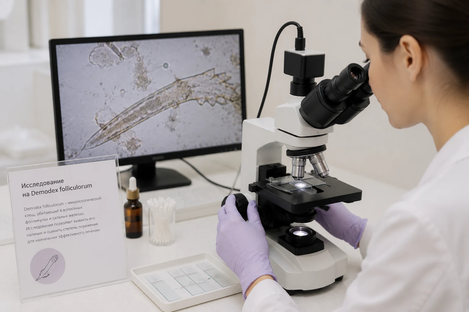 Исследование на Demodex folliculorum